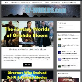 The front page of SF-Worlds.Com in January 2021.